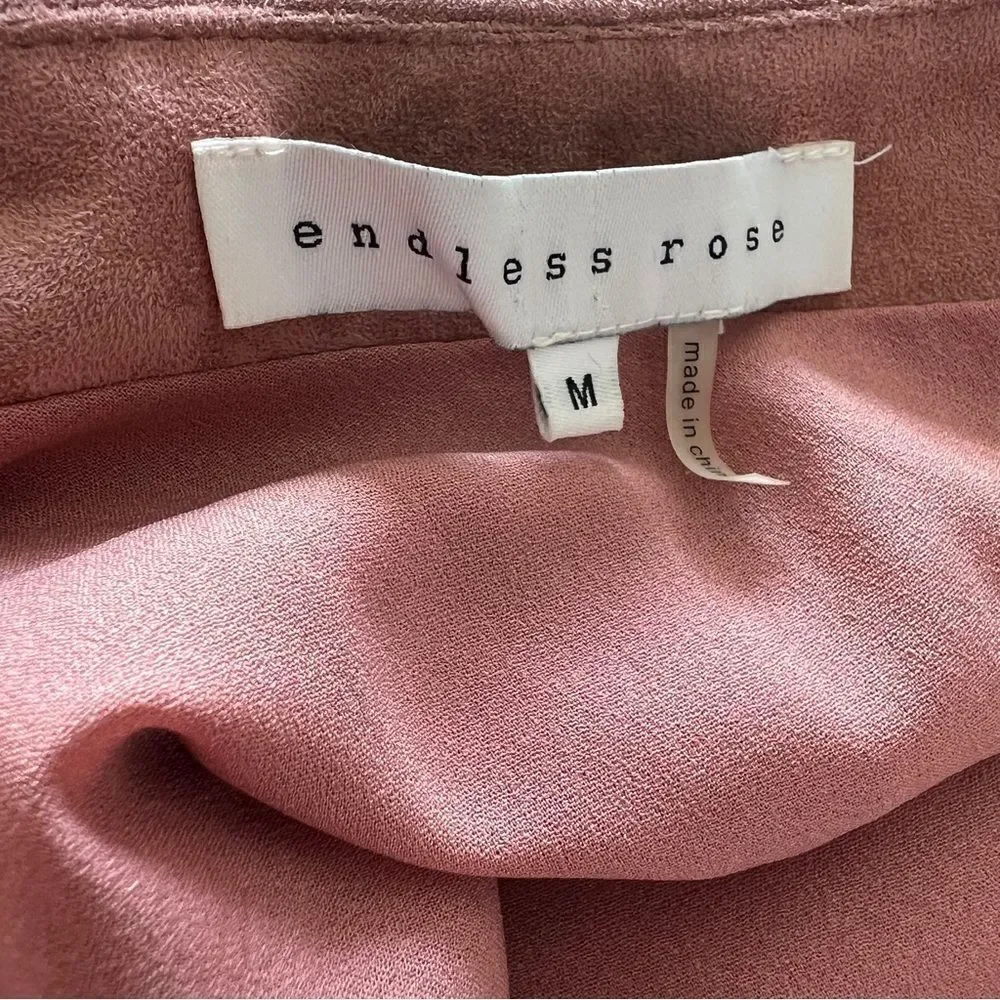 ENDLESS ROSE Womens Faux Suede A-Line Bodycon Dress Medium